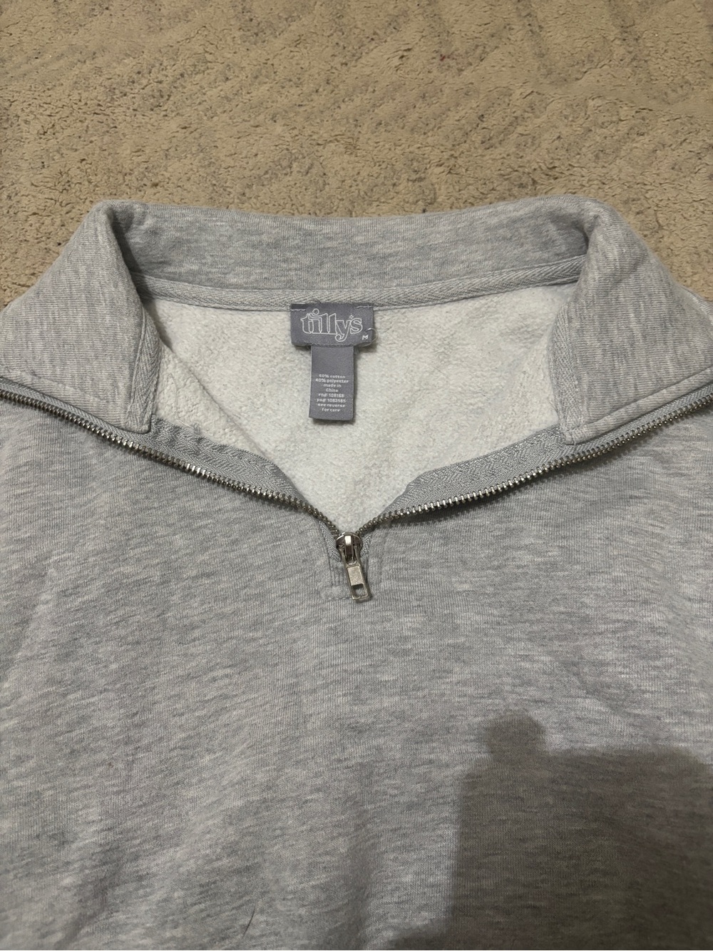 Tilly's Gray Half-Zip Pullover Sweatshirt